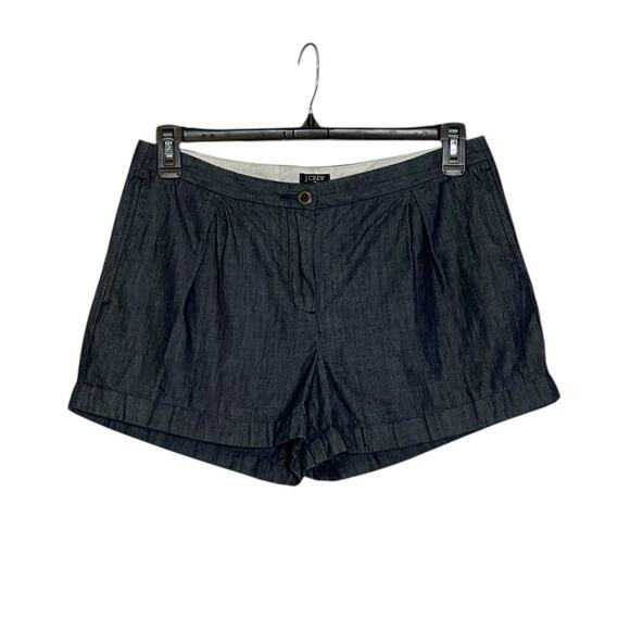 J.Crew blue chambray pleated shorts size 6 - Picture 1 of 10